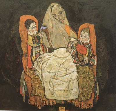 Egon Schiele Mother with Two Chilren III (mk12) oil painting image